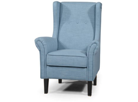 Bliss Chair Upholstered In Fiesta Duck Egg Dark Timber Legs